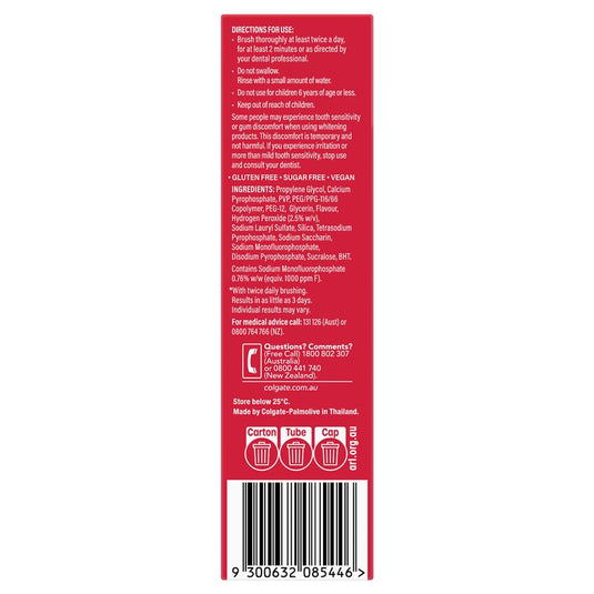 Colgate Optic White Express White Teeth Whitening Toothpaste Fresh Mint with Hydrogen Peroxide 85g