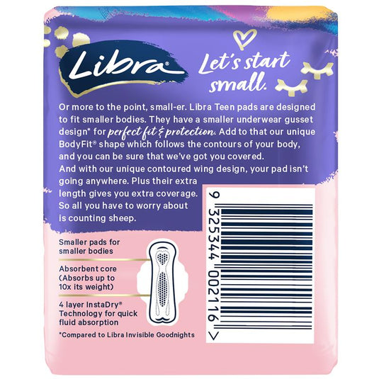 Libra Girl Pads Goodnight Wing 10 Pack