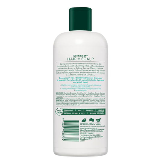 DermaVeen Hair + Scalp Deep Cleanse  Shampoo 500ml