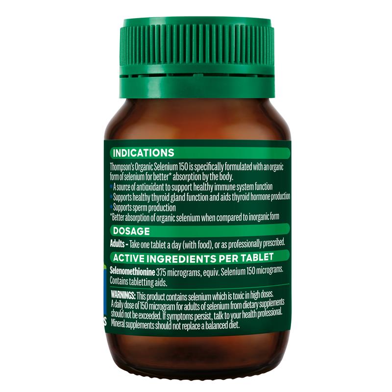 Load image into Gallery viewer, Thompson's Organic Selenium 150 60 Tablets
