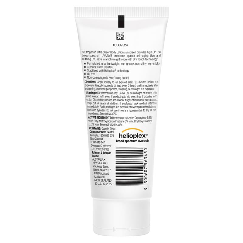 Load image into Gallery viewer, Neutrogena Ultra Sheer Body Lotion Sunscreen SPF 50 85ml
