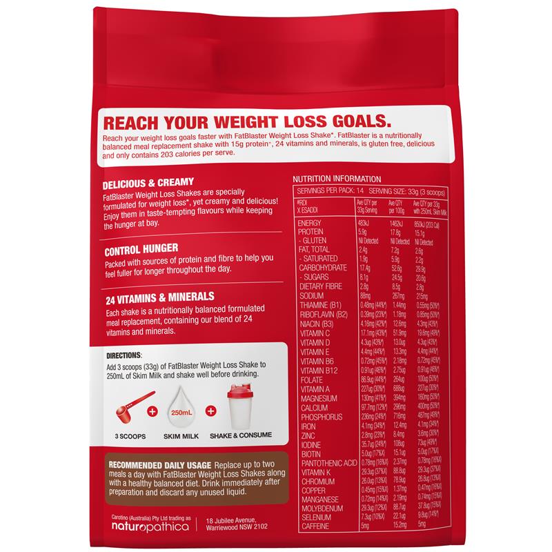 Load image into Gallery viewer, Fatblaster Weight Loss Shake Red Pouch Chocolate 465g
