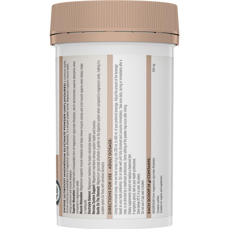 Load image into Gallery viewer, Swisse Ultiboost Magnesium Glycinate Unflavoured Powder 140g
