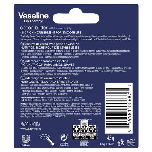 Vaseline Lip Balm Cocoa Butter Stick 4.8g