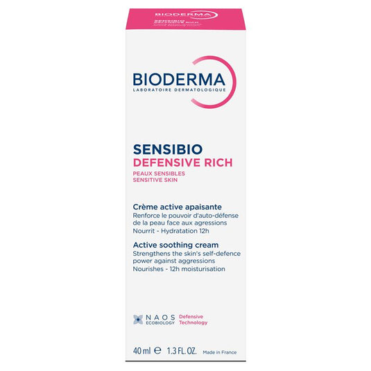 Bioderma Sensibio Soothing Defensive Rich Moisturiser for Dry, Sensitive Skin 40ml