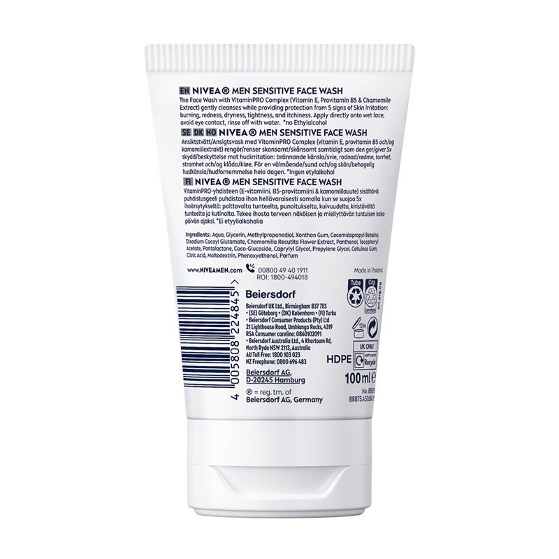 Load image into Gallery viewer, NIVEA MEN Face Wash Sensitive 100mL
