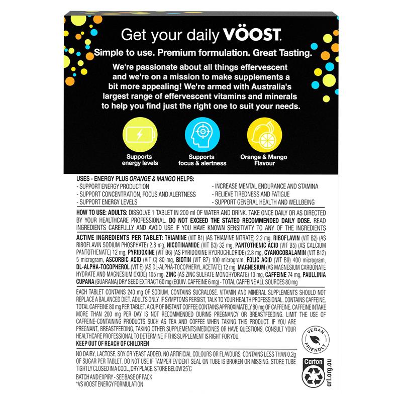 Load image into Gallery viewer, Voost Energy Plus Orange &amp; Mango Effervescent 60 Pack Exclusive Size
