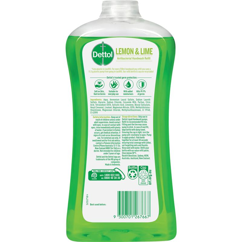 Load image into Gallery viewer, Dettol Liquid Hand Wash Lemon &amp; Lime Refill 950ml
