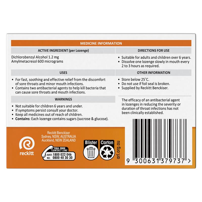 Load image into Gallery viewer, Strepsils Soothing Lozenges Orange 36pk Sore Throat Double Antibacterial
