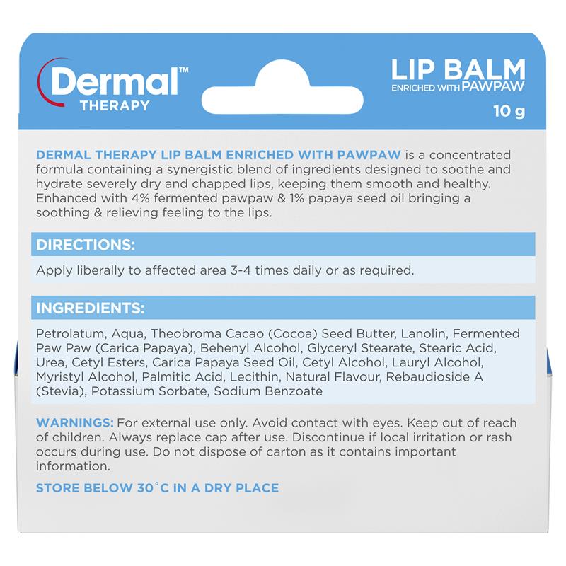 Load image into Gallery viewer, Dermal Therapy Lip Balm Paw Paw 10g
