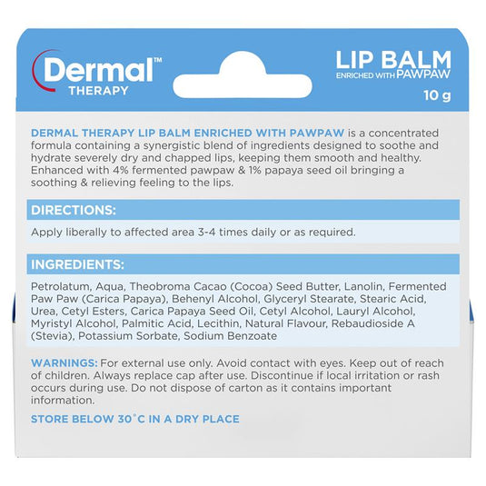 Dermal Therapy Lip Balm Paw Paw 10g