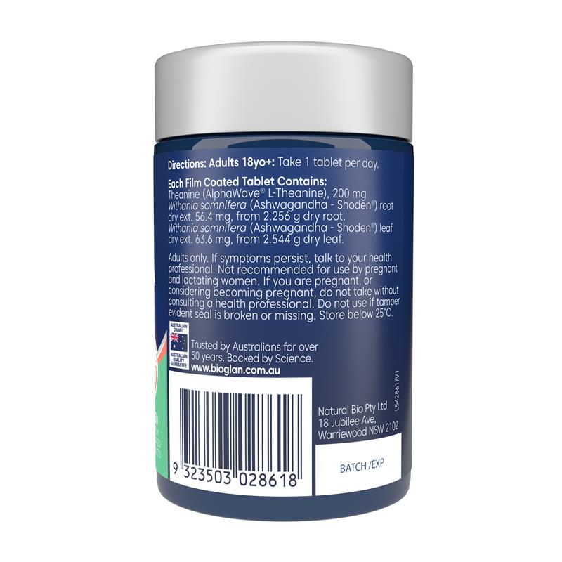 Load image into Gallery viewer, Bioglan L-Theanine + Ashwagandha 50 Capsules
