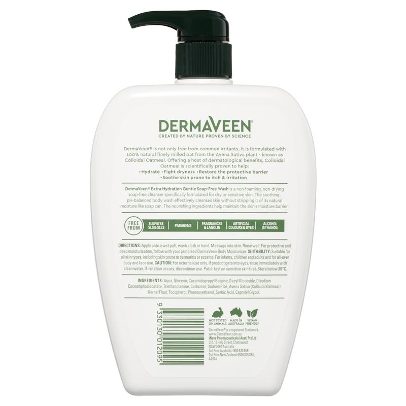 Load image into Gallery viewer, DermaVeen Extra Hydration Gentle Soap Free Wash 1L
