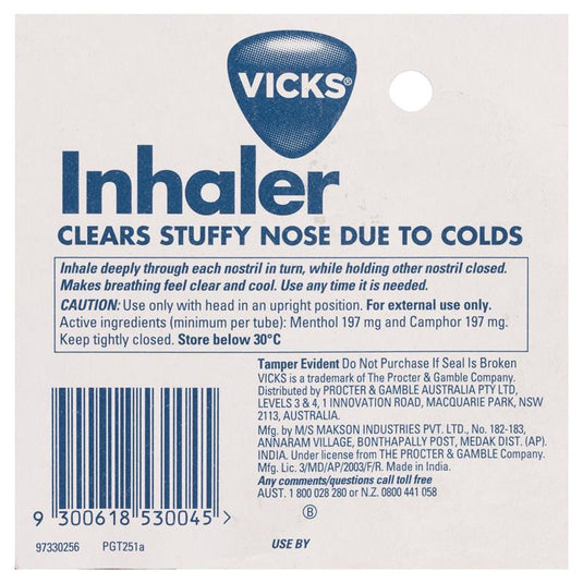 Vicks Nasal Spray Decongestant Inhaler 0.5mL
