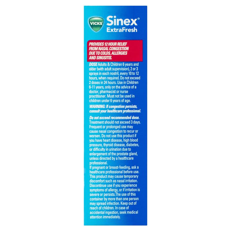 Load image into Gallery viewer, Vicks Sinex Extra Fresh Menthol Nasal Spray 15mL
