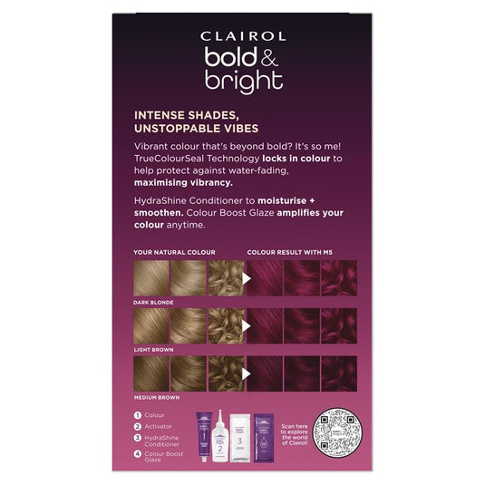 Clairol Bold & Bright Permanent Hair Colour M5 Deepest Guava