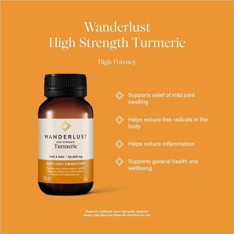 Load image into Gallery viewer, Wanderlust High Strength Turmeric 100 Capsules
