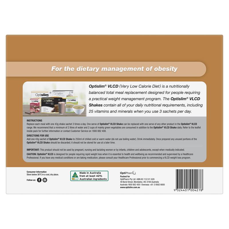 Load image into Gallery viewer, Optislim VLCD Meal Replacement Shake Salted Caramel 21x43g Sachets
