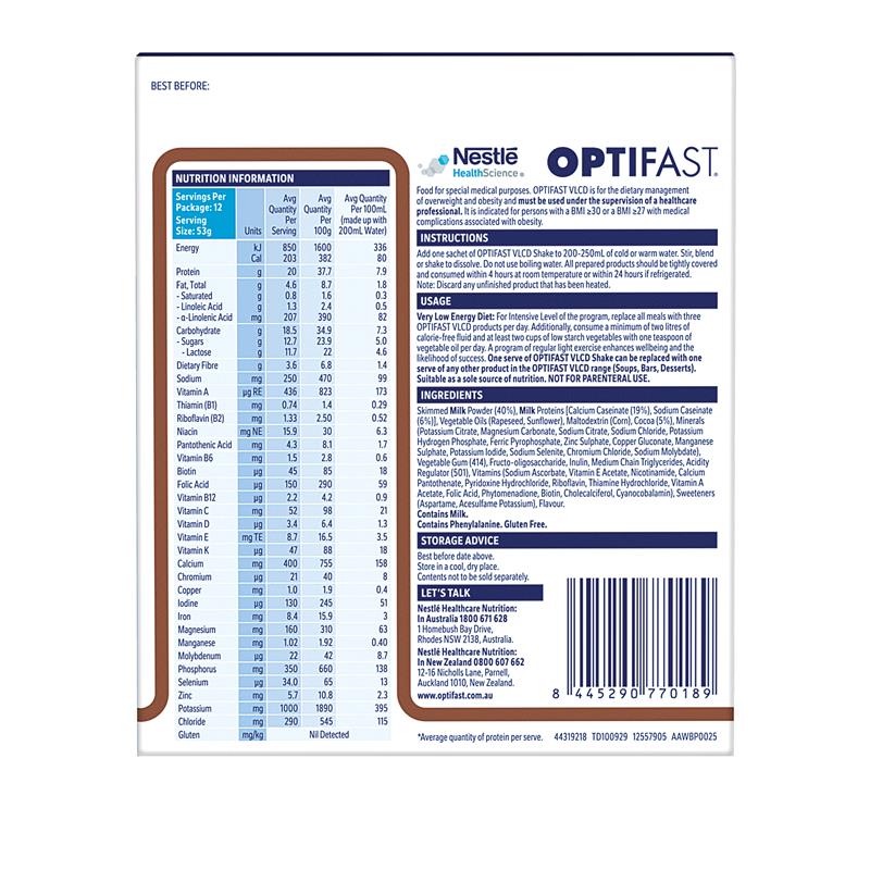 Load image into Gallery viewer, Optifast VLCD Shake Chocolate 12 x 53g
