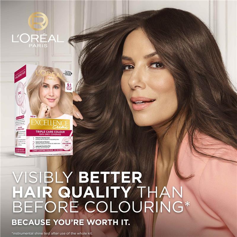 Load image into Gallery viewer, L'Oreal Excellence Creme 9.1 Light Ash Blonde Hair Colour
