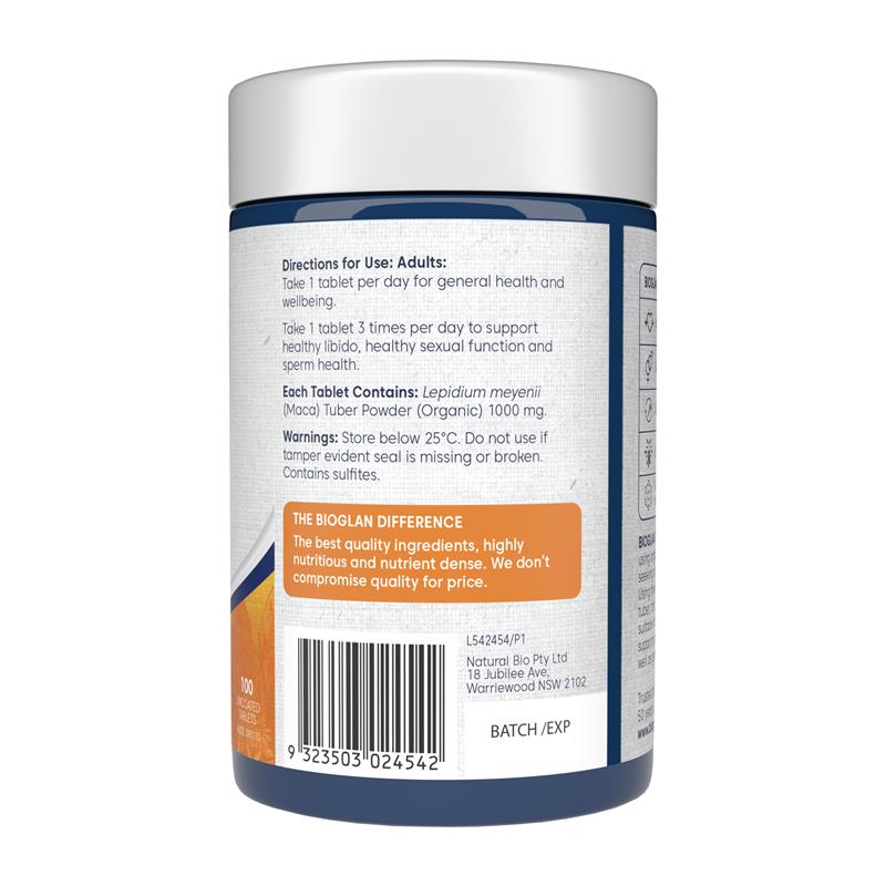 Load image into Gallery viewer, Bioglan Organic Maca 100 Tablets
