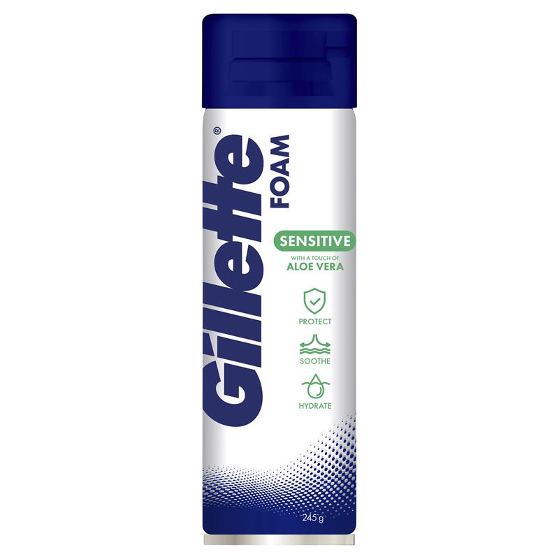 Load image into Gallery viewer, Gillette Sensitive Skin Soothing Shave Foam 245g
