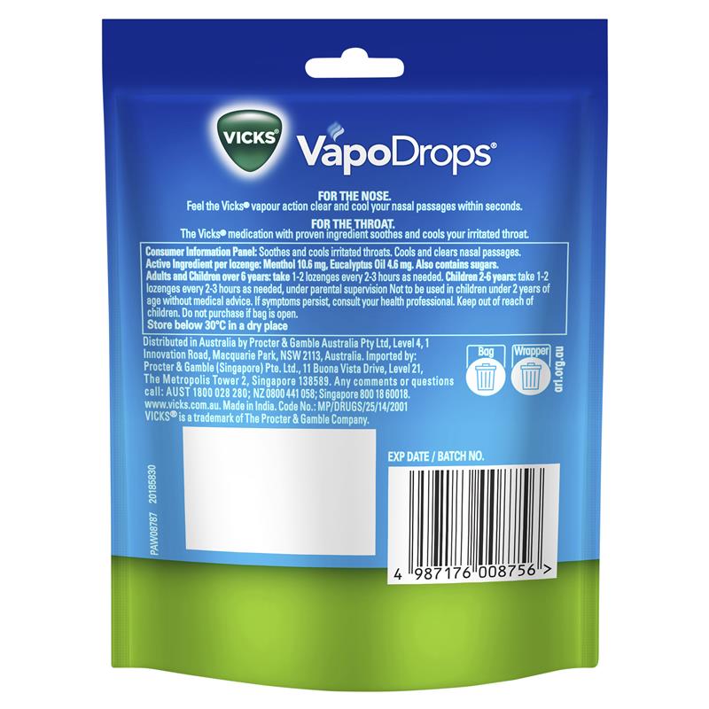 Load image into Gallery viewer, Vicks VapoDrops Original Menthol Lozenges 24 Pack
