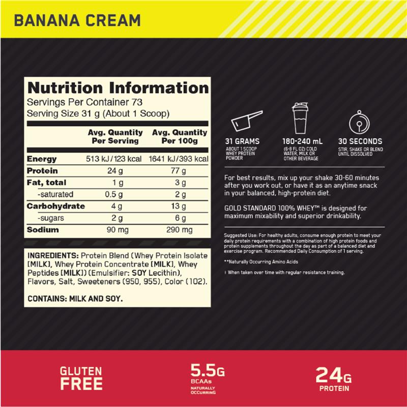 Load image into Gallery viewer, Optimum Nutrition Gold Standard 100% Whey Banana 2.27kg
