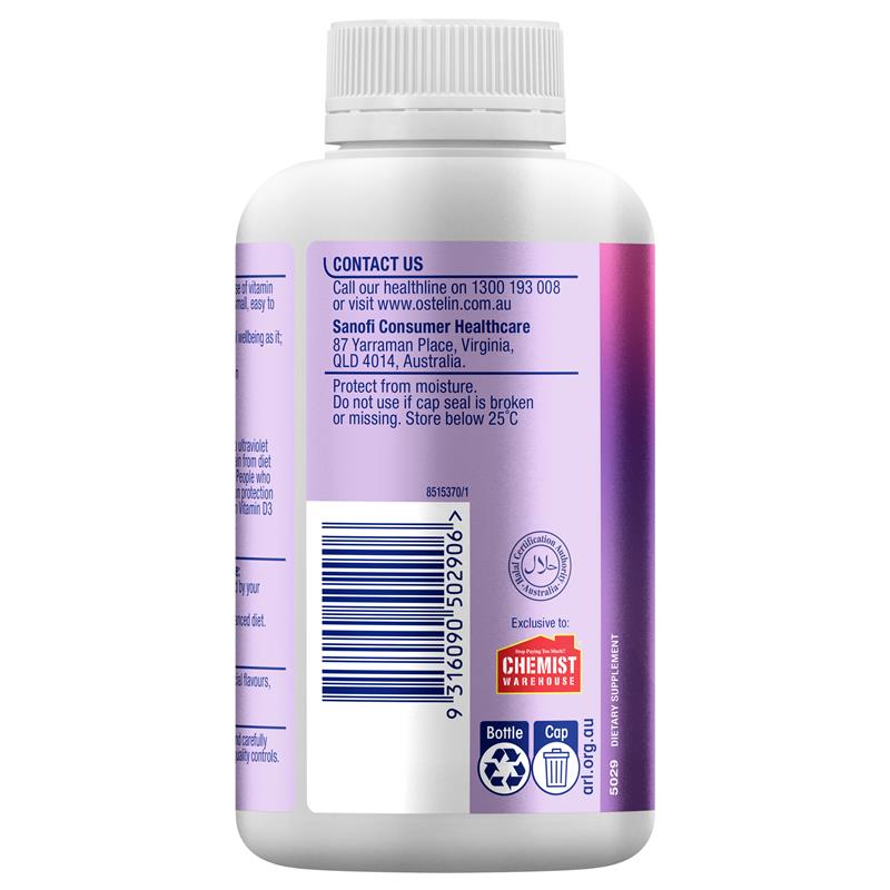 Load image into Gallery viewer, Ostelin Vitamin D3 1000IU 300 Capsules Exclusive Size

