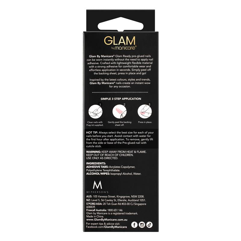 Load image into Gallery viewer, Glam By Manicare Glam Ready Pre-Glued Nails Rose Petal Jelly 30 Pieces
