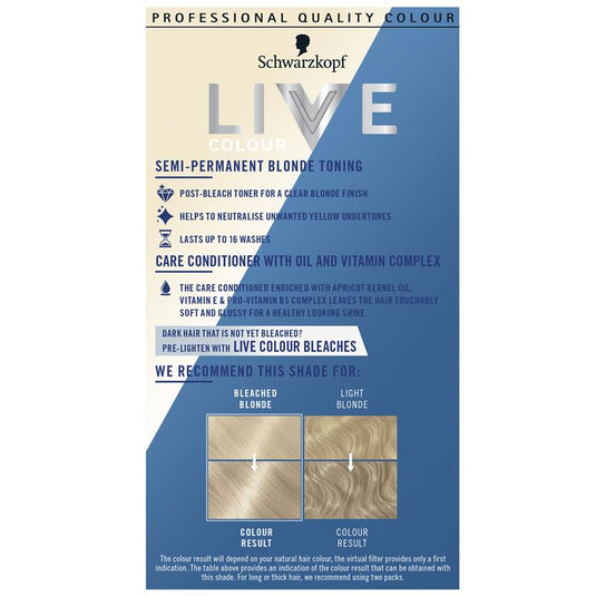 Schwarzkopf Live Colour Semi-Permanent Toner Soft Blonde T2