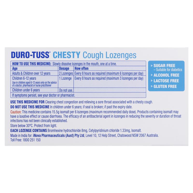 Load image into Gallery viewer, DURO-TUSS Chesty Cough Lozenges Berry 24 Lozenges
