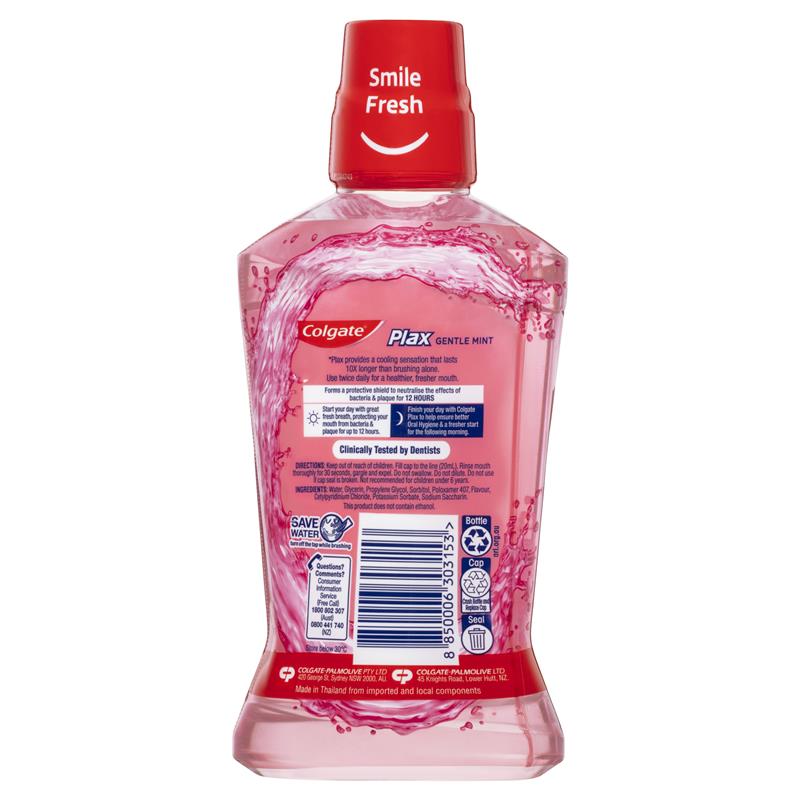 Load image into Gallery viewer, Colgate Plax Alcohol Free Antibacterial Mouthwash Gentle Mint 500mL
