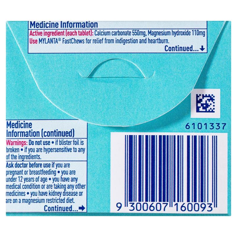 Load image into Gallery viewer, Mylanta 2Go Antacid FastChews Tablets Mint 8 Pack

