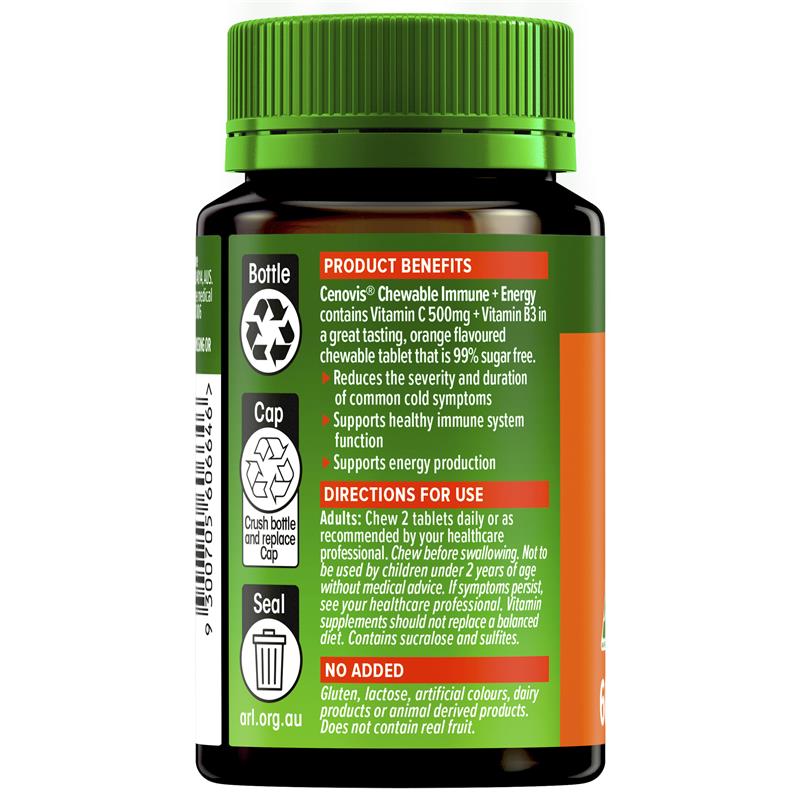 Load image into Gallery viewer, Cenovis Chewable Immune + Energy 60 Tablets
