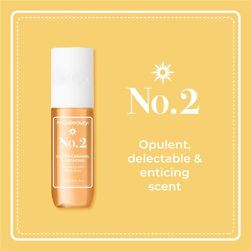 Load image into Gallery viewer, MCoBeauty Salted Caramel &amp; Pistachio No. 2 Fragrance Hair &amp; Body Mist 90ml
