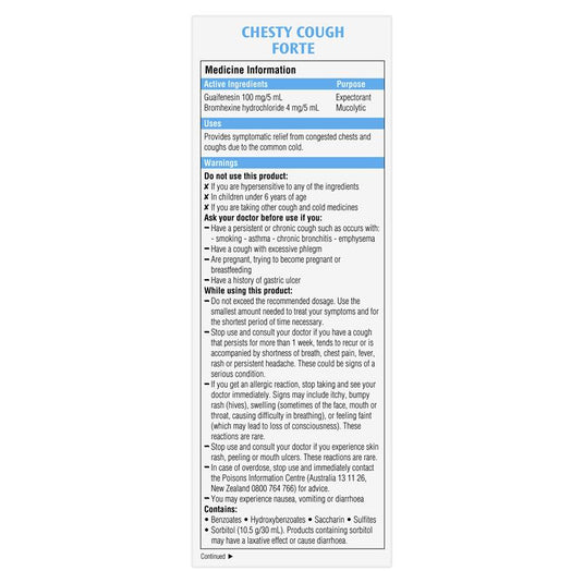 Robitussin Chesty Cough Forte 250ml Exclusive Size