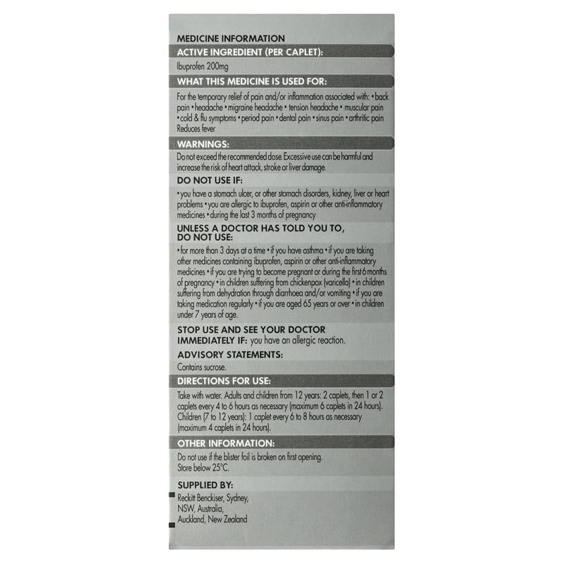 Load image into Gallery viewer, Nurofen Pain and Inflammation Relief Caplets 200mg Ibuprofen 48 pack
