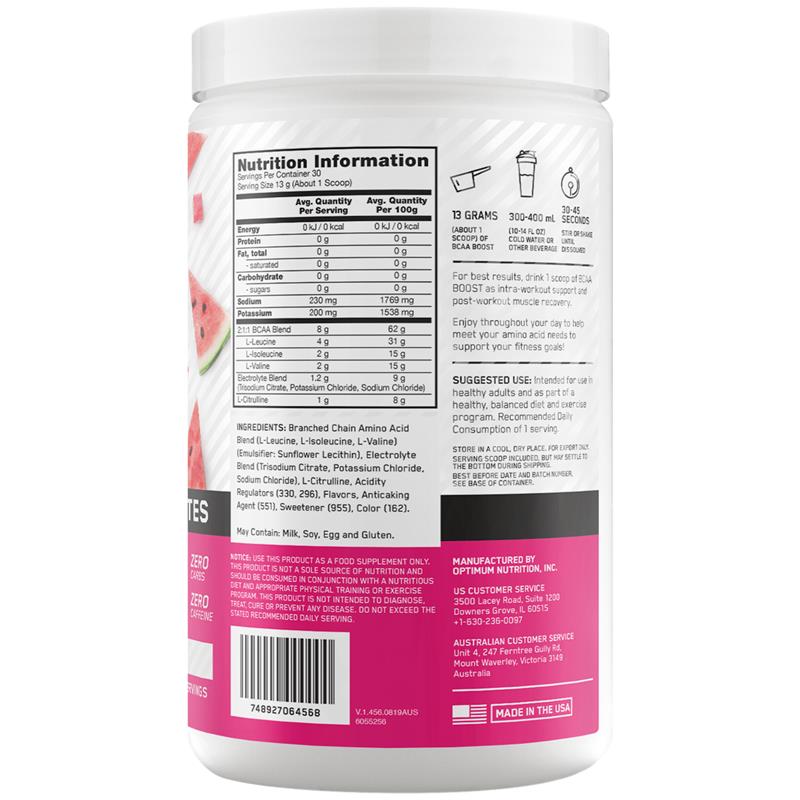 Load image into Gallery viewer, Optimum Nutrition BCAA Boost Watermelon 390g
