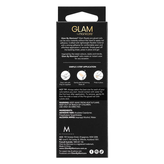 Glam By Manicare Glam Ready Pre-Glued Nails My Floral Bliss 30 Pieces