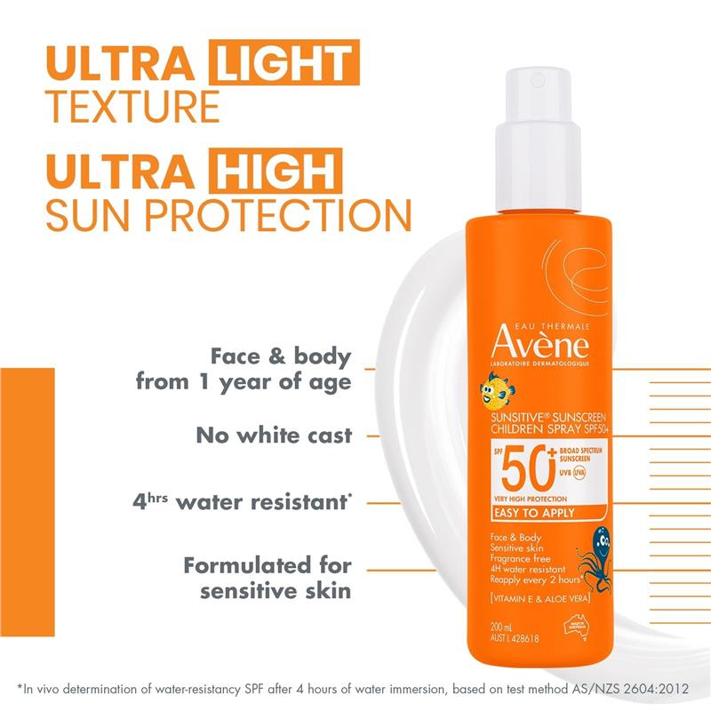 Load image into Gallery viewer, Avene Sunsitive Sunscreen Children Spray SPF 50+ 200ml
