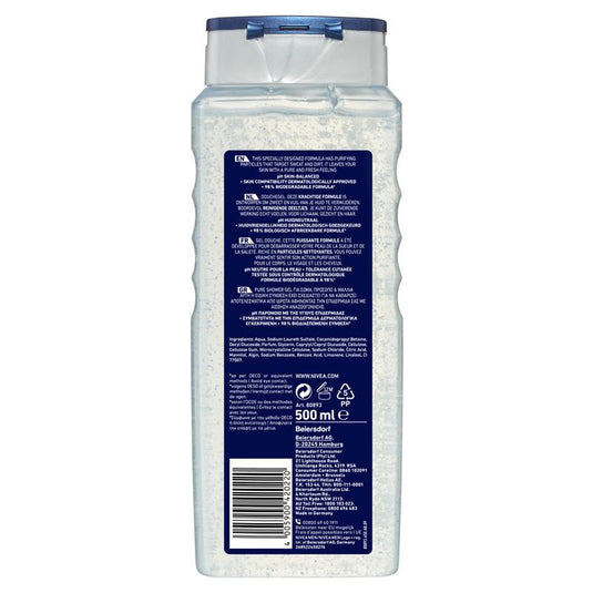 NIVEA MEN Pure Impact 3-IN-1 Shower Gel Body Wash 500ml