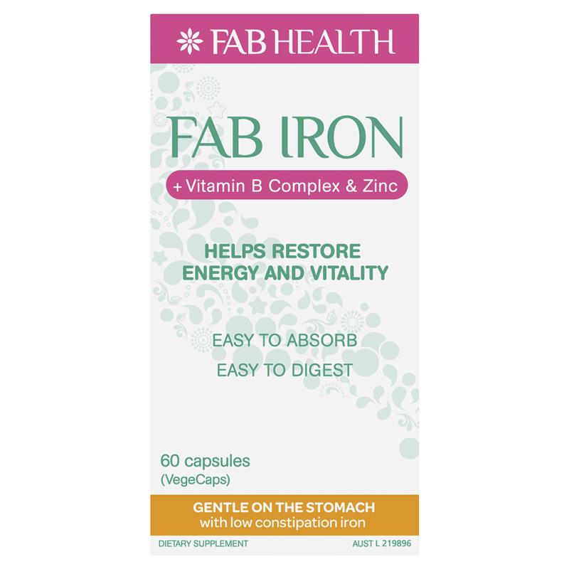 Load image into Gallery viewer, Fab Iron + Vitamin B Complex and Zinc 60 Capsules
