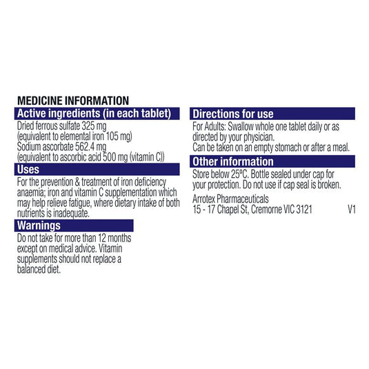 Ferro-Grad C Iron & Vitamin C 30 Tablets NEW