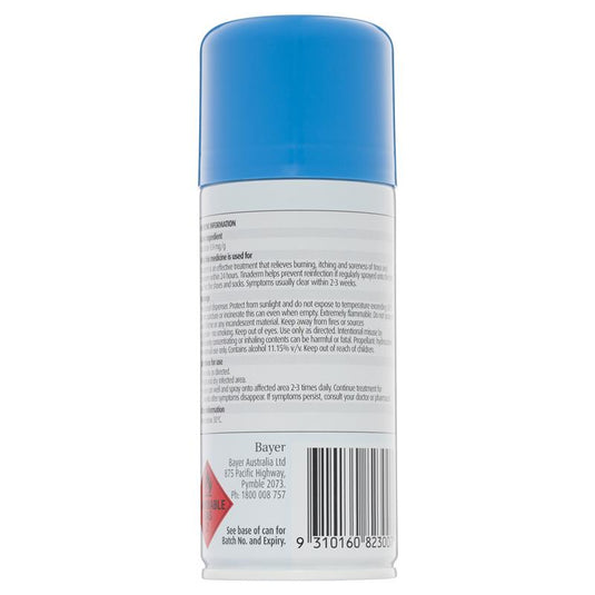 Canesten Tinaderm Powder Spray Tinea and Ringworm Treatment 100g