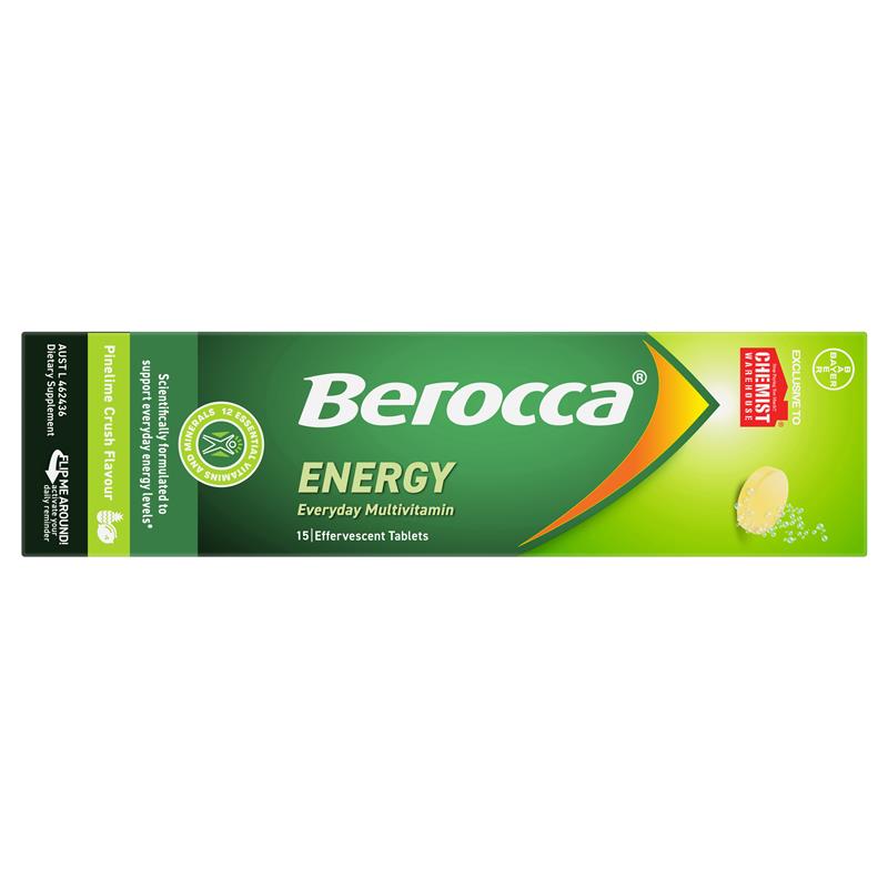 Load image into Gallery viewer, Berocca Energy Pinelime Crush 15 Effervescent Tablets Exclusive
