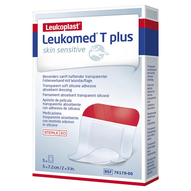 Load image into Gallery viewer, Leukomed T Plus Skin Sensitive Transparent 5cm x 7.2cm 5 Pack
