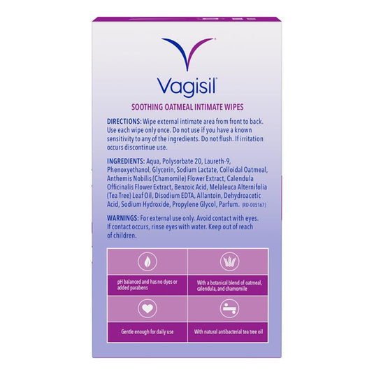 Vagisil Soothing Oatmeal Wipes 12pk