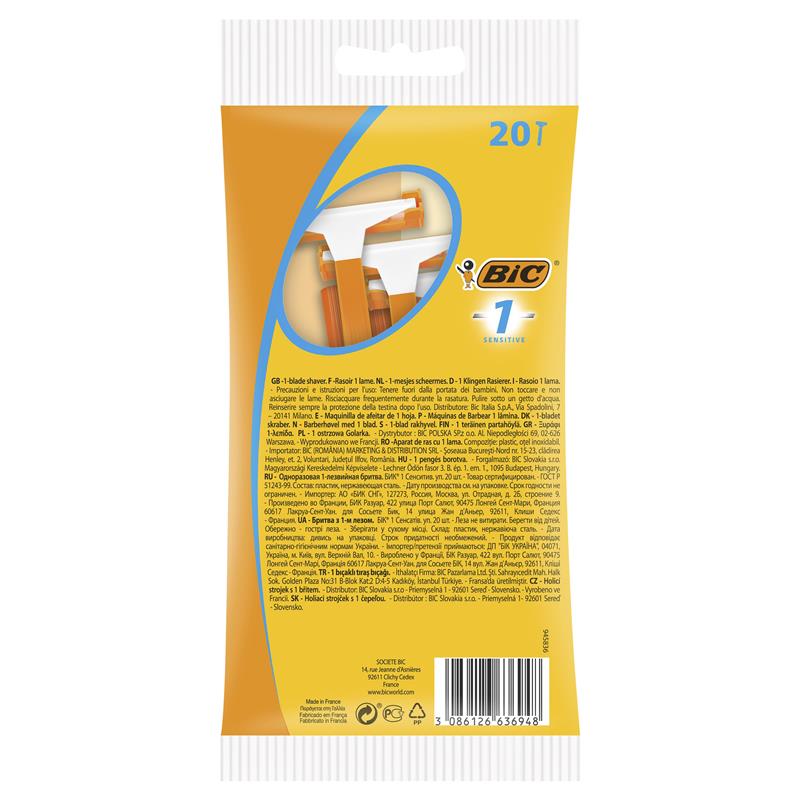Load image into Gallery viewer, Bic 1 Disposable Razors Sensitive 20 pack
