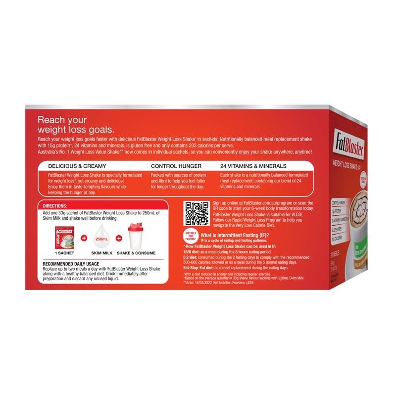 Load image into Gallery viewer, Fatblaster Weight Loss Shake Mocha 21 x 33g Sachets Exclusive Size
